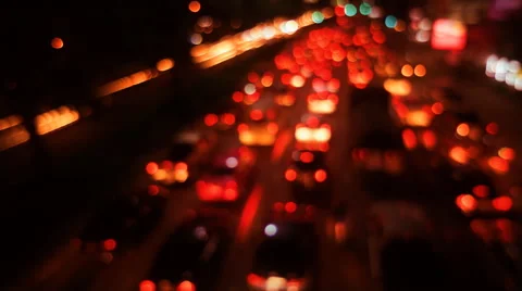 Out-of-focus timelapse traffic Video stock 56830322