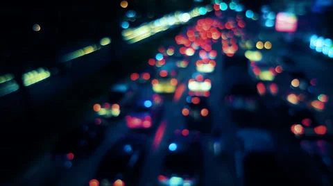 Out-of-focus timelapse traffic Stock Footage 56830675