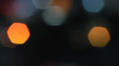 Out of focus traffic, Abstract circular bokeh out of focus traffic at night Видео 35967127