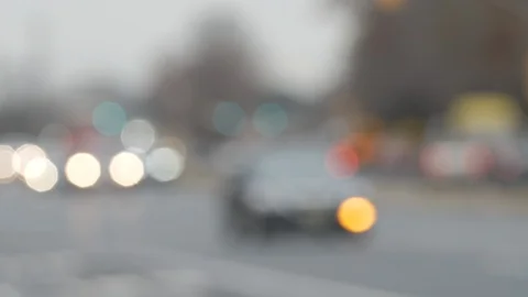 Out of focus traffic day overcast Stock Footage 99208499