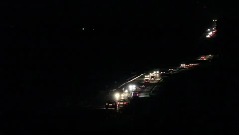 Out of Focus Traffic at Night Stock Footage 8515220