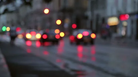 Out of focus traffic at night Stock Footage 64783745