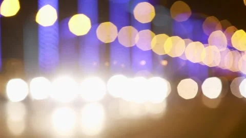 Out of Focus Traffic Night Stock Footage 241669936