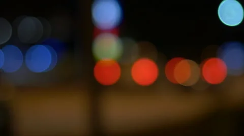 Out of Focus Traffic Pan Night Stock Footage 42103294
