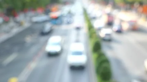Out of focus traffic on the road at horizontal composition Stock Footage 304252237
