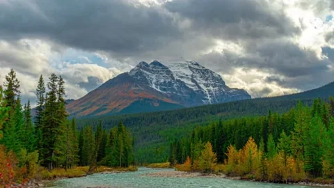 Out of focused Mountain Time Lapse 4k Stock Footage 138657564