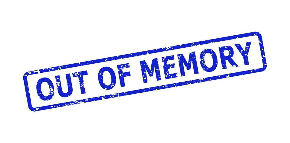 OUT OF MEMORY Watermark with Corroded Surface and Rounded Rect Frame 스톡 일러스트