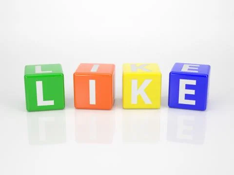 Like out of multicolored letter dices Stock Illustration