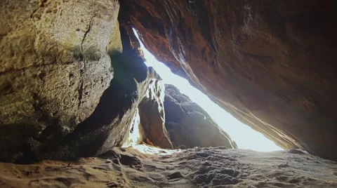 Out of the narrow cave into the light Stock Footage 59795186