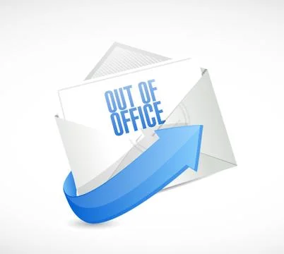 Out of office reply email envelope illustration Illustrazione stock