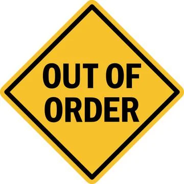 Out of order warning sign. Stock Illustration