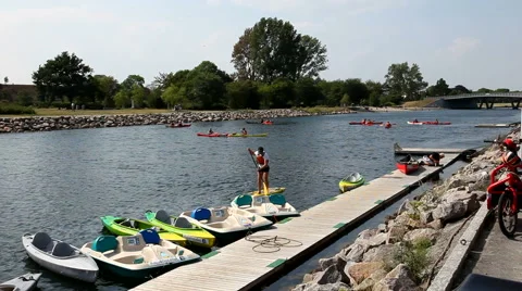 Out on the paddleboard for the second time Stock-Footage 40585490