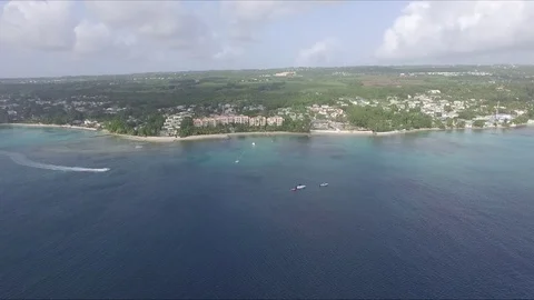 Out to sea view looking onto island Stock Footage 88572653