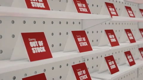 Out Of Stock Empty Shelves Stock Footage 165236642