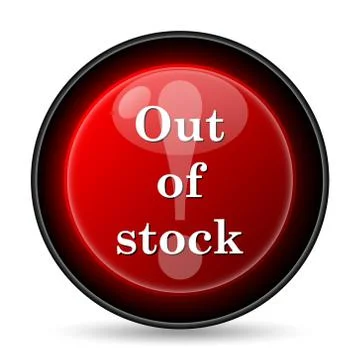 Out of stock icon. internet button on white background.. Stock Illustration