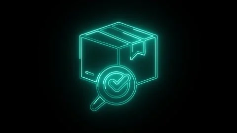 Out Of Stock Isolated on Black Background Neon Inventory Warning Animation 库存影片 330855176