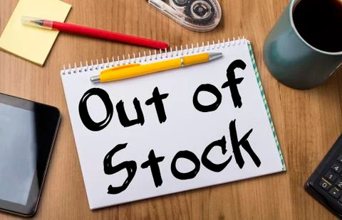 Out of Stock - Note Pad With Text Stock Photos