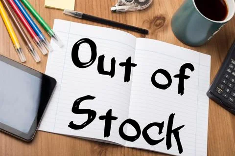 Out of Stock - Note Pad With Text Stock Photos
