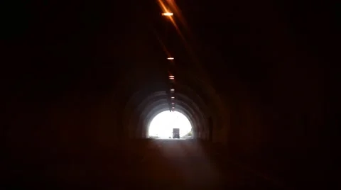 Out from Tunnel by Car Stock Footage 53321292