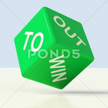 Out to win dice representing desire to achieve Stock Illustration