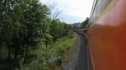 Out the Window of a Moving Train full HD Stock Footage 20584652