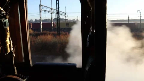 Out the window of a steam train Video stock 153025560