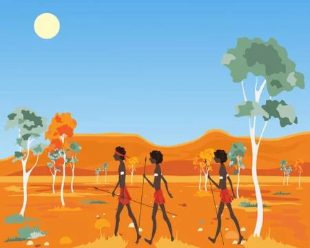 Outback aborigine Stock Illustration