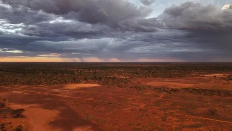 Outback Beneath Rolling Storm Clouds Stock Footage 311081989