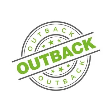 Outback Letter Rubber Stamp Vector Design Template Stock Illustration