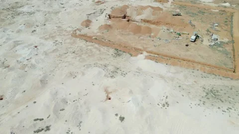 Outback Opal Mining Town - Aerial Drone Shot Stock Footage 311986033