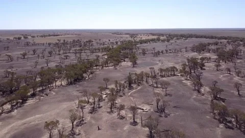 Outback Queensland Winton Aerial Channel Country 4 Stock Footage 200034053