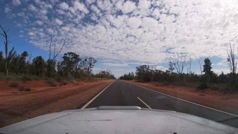 Outback Road - RoadTrain approaches Stock Footage 158094915