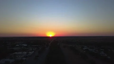 Outback Sunset over town Stock Footage 146500039