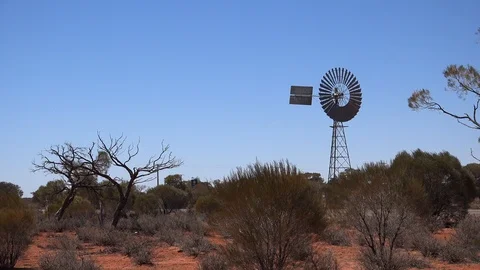 Outback Windmill 2 Stock Footage 119857860