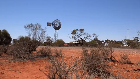 Outback Windmill 7 Stock Footage 120231832