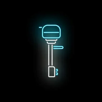 Outboard boat engine neon line icon illustration Stock Illustration