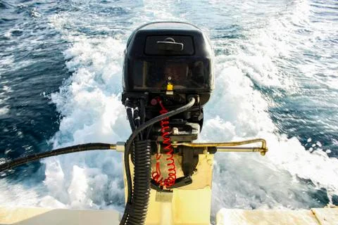 Outboard boat engine Stock Photos