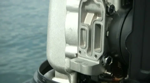 Outboard engine of boat Stock Footage 36920275