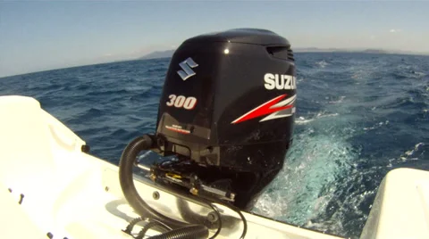 Outboard engine of boat  Stock Footage 38518229