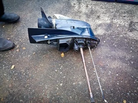 Outboard engine gearbox. Stock Photos