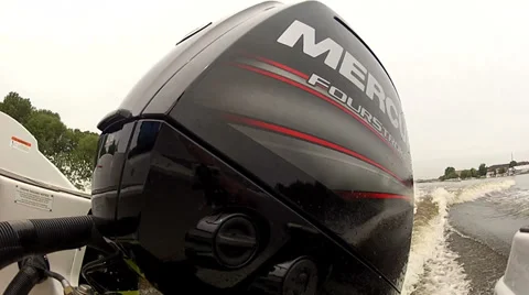 Outboard engine on small boat Stock Footage 39831337