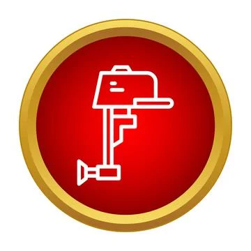 Outboard motor engine icon for marine transport Stock Illustration