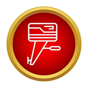 Outboard motor engine icon representing boat propulsion equipment Stock Illustration
