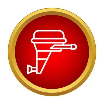 Outboard motor engine icon vector red circle Stock Illustration