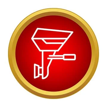 Outboard motor icon in red circle button Stock Illustration