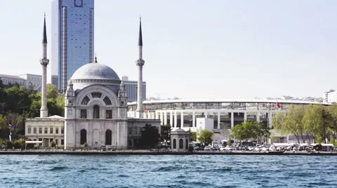 Outboard View Of The Mosque From Moving Boat Stock Footage 65393960