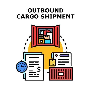 Outbound cargo shipment logistics preparing delivery operations 库存插图