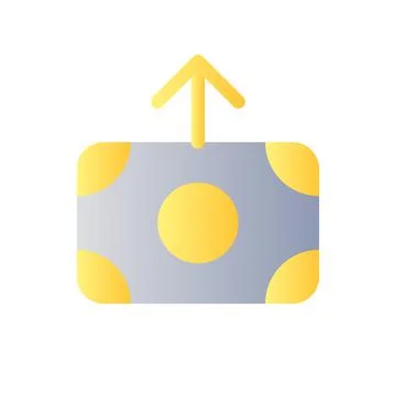 Outbound cash flat gradient color ui icon Illustrazione stock