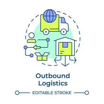 Outbound logistics multi color concept icon Stock Illustration