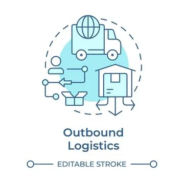Outbound logistics soft blue concept icon Stock Illustration